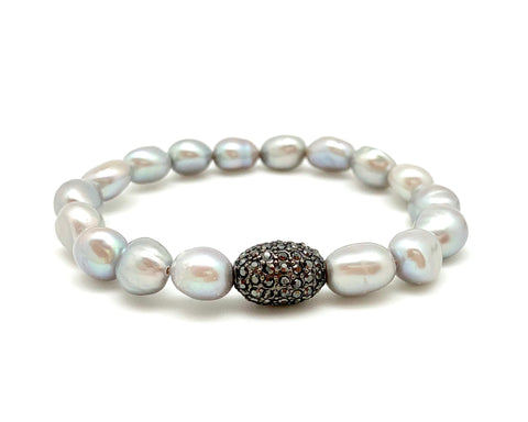 Annie bracelet, light grey pearl
