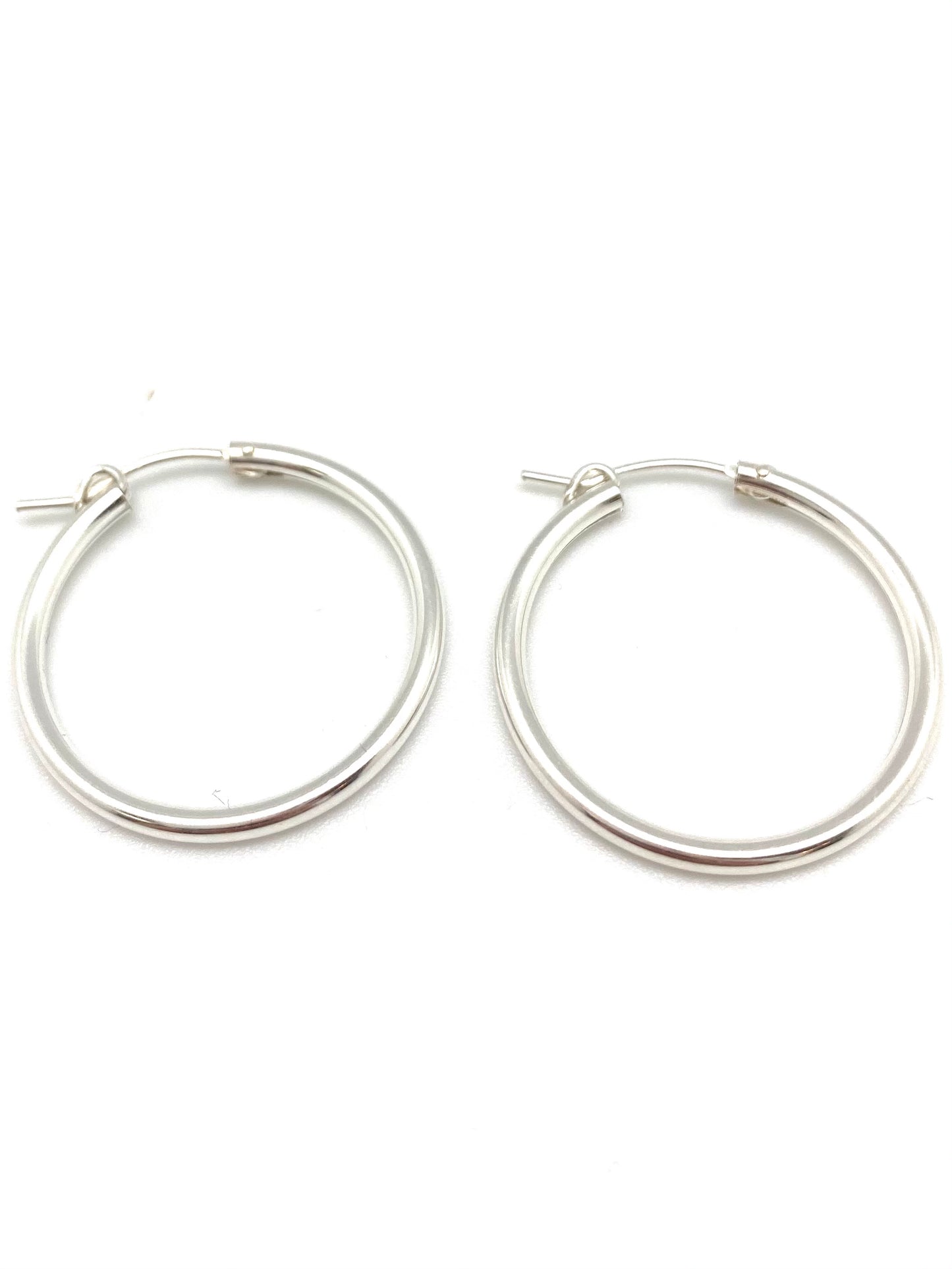 Nina hoop - large plain silver