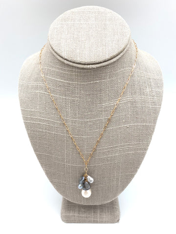 Ida necklace - gold/ grey moonstone
