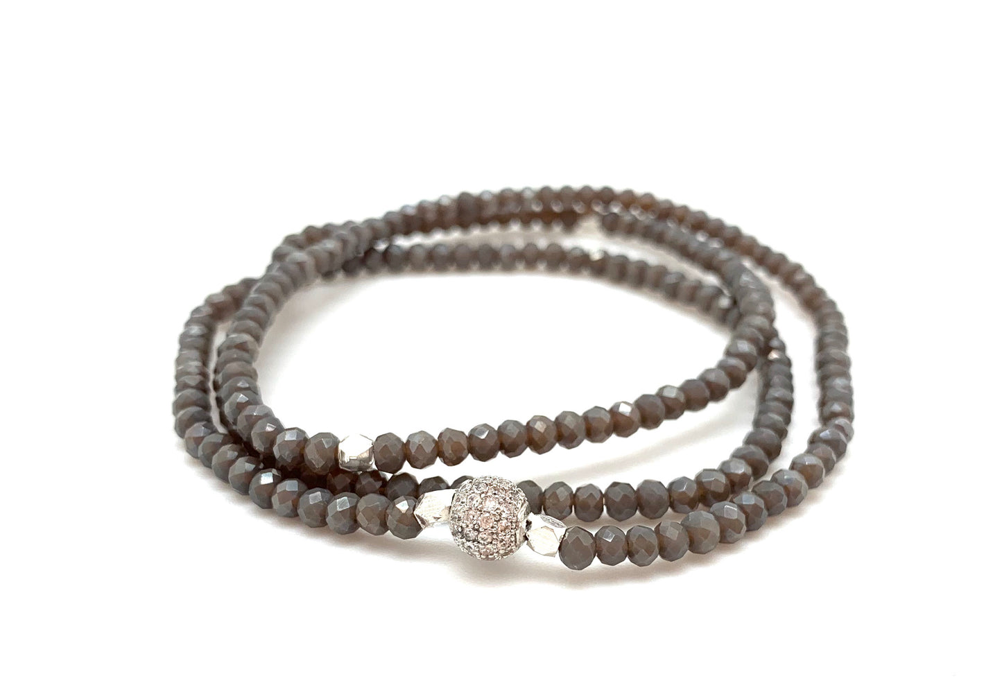 Petra triple wrap bracelet, cement