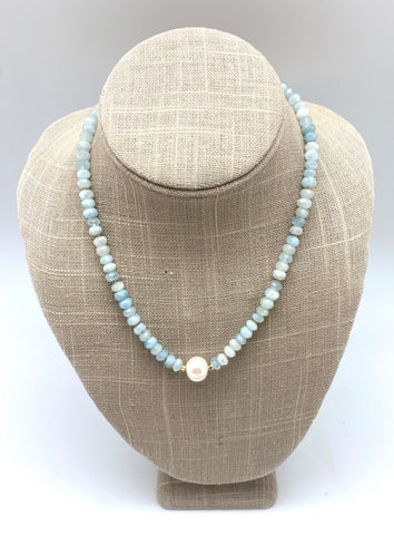 Maja necklace, aquamarine