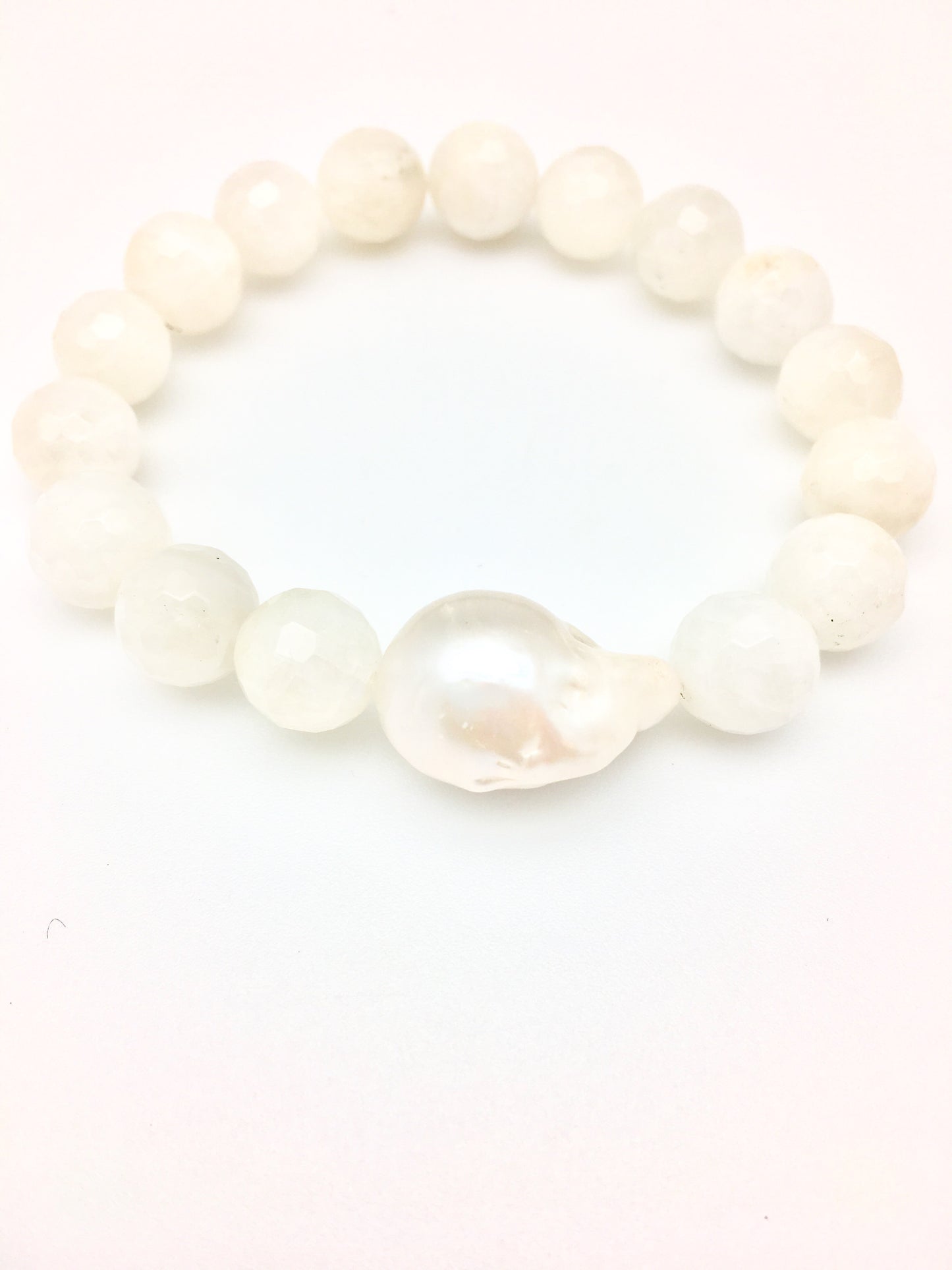 Annie baroque, white moonstone/baroque pearl