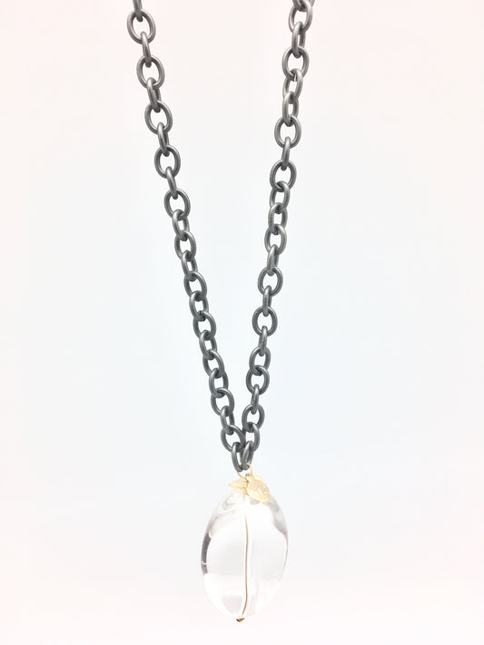 Malin necklace - oxidized/clear