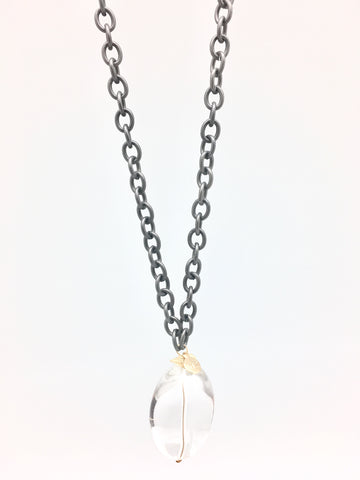 Malin necklace - oxidized/clear
