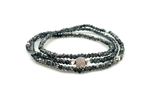 Petra triple wrap bracelet, slate