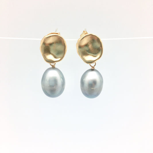 Molly earrings - gold/grey