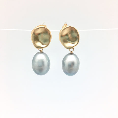 Molly earrings - gold/grey