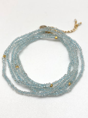 Mimi wrap Necklace - aquamarine