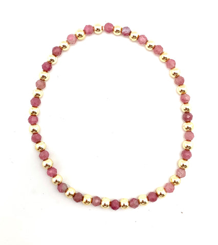 Pippi stretch bracelet- pink tourmaline