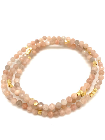 Sigrid beaded bracelet - pinkmoon stone