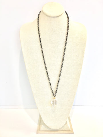 Malin necklace - oxidized/clear