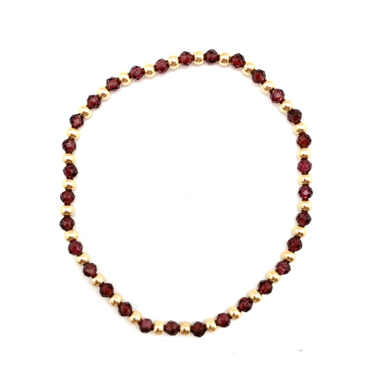 Pippi stretch bracelet- garnet